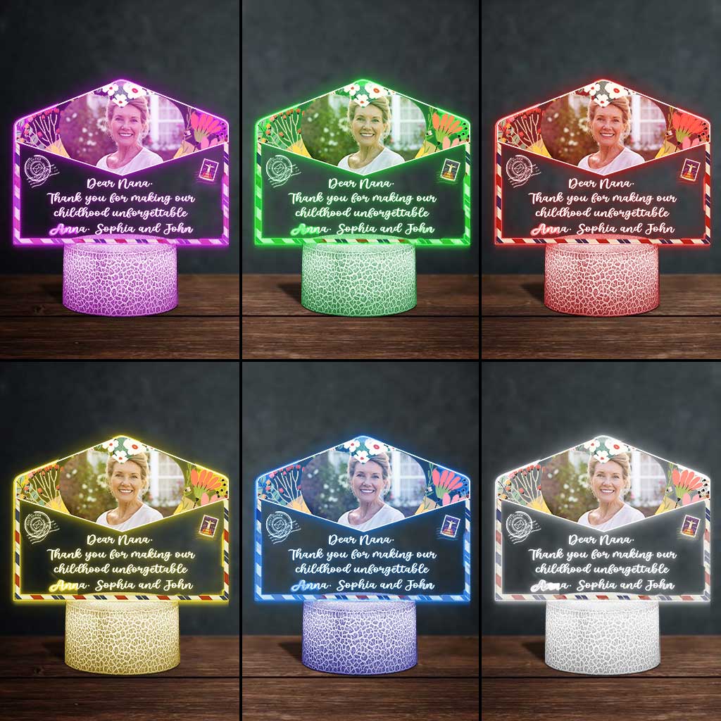 We Love You - Personalized Mother's day Grandma Shaped Plaque Light Base
