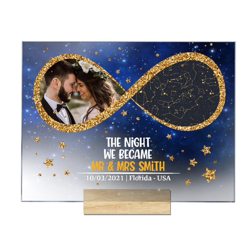 The Night We Became Mr And Mrs - Personalized Couple Transparent Acrylic Plaque