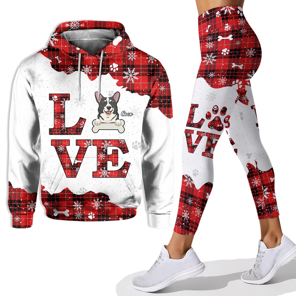 Love Dogs - Personalized Christmas Dog Hoodie and Leggings