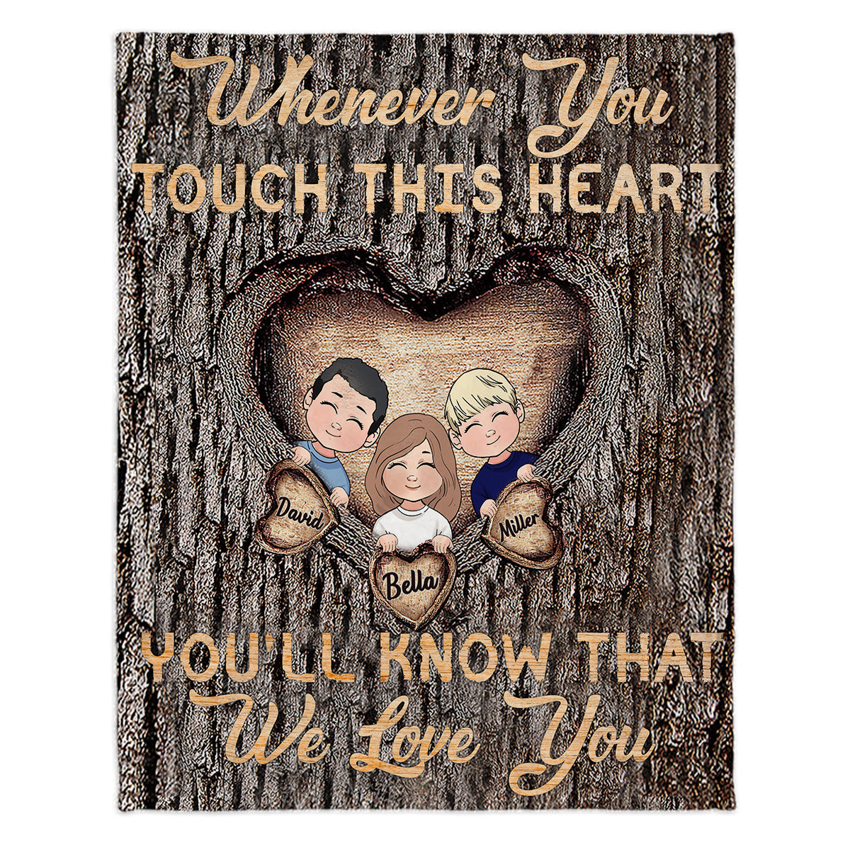 Whenever You Touch This Heart - Personalized Grandma Blanket