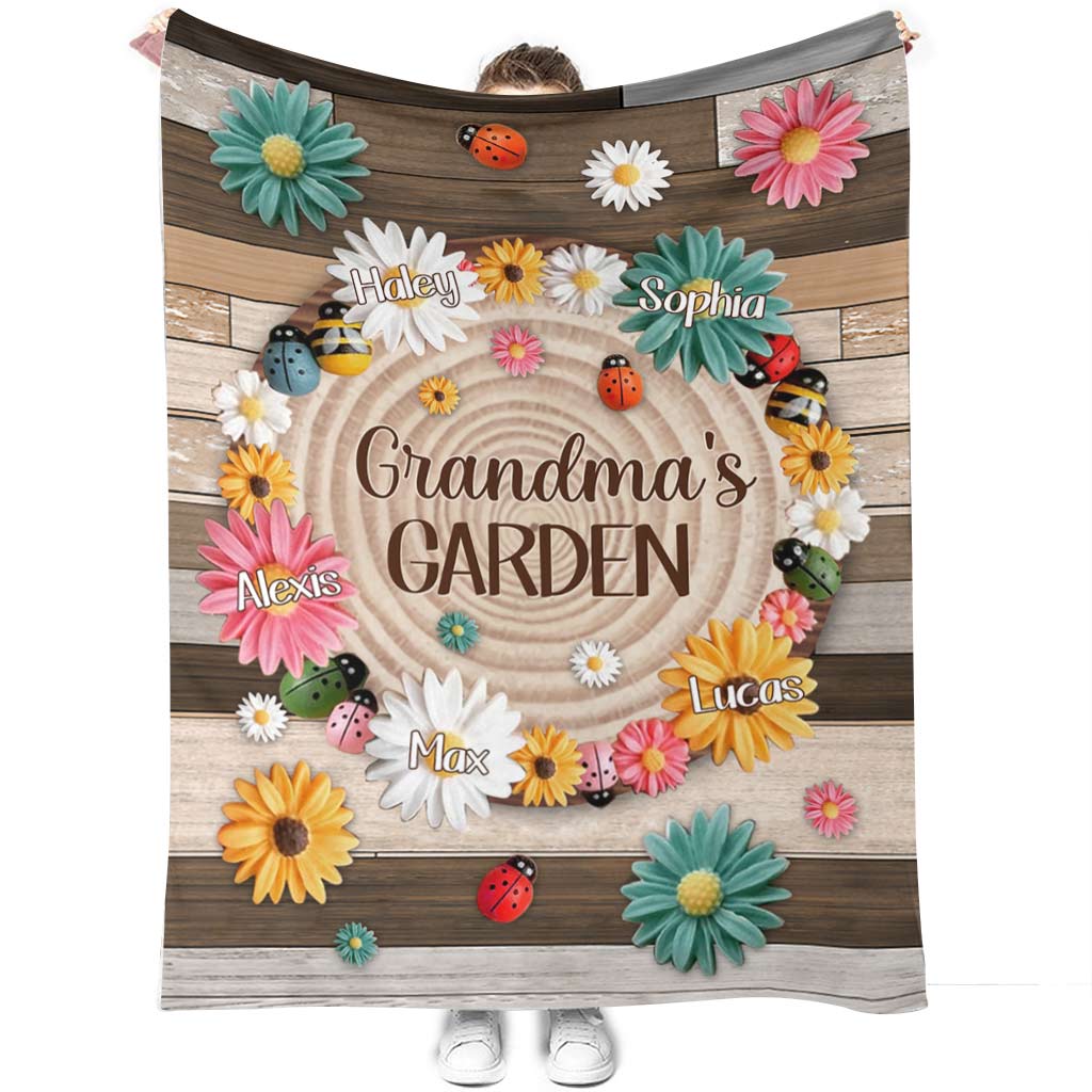 Grandma's Garden - Personalized Grandma Blanket
