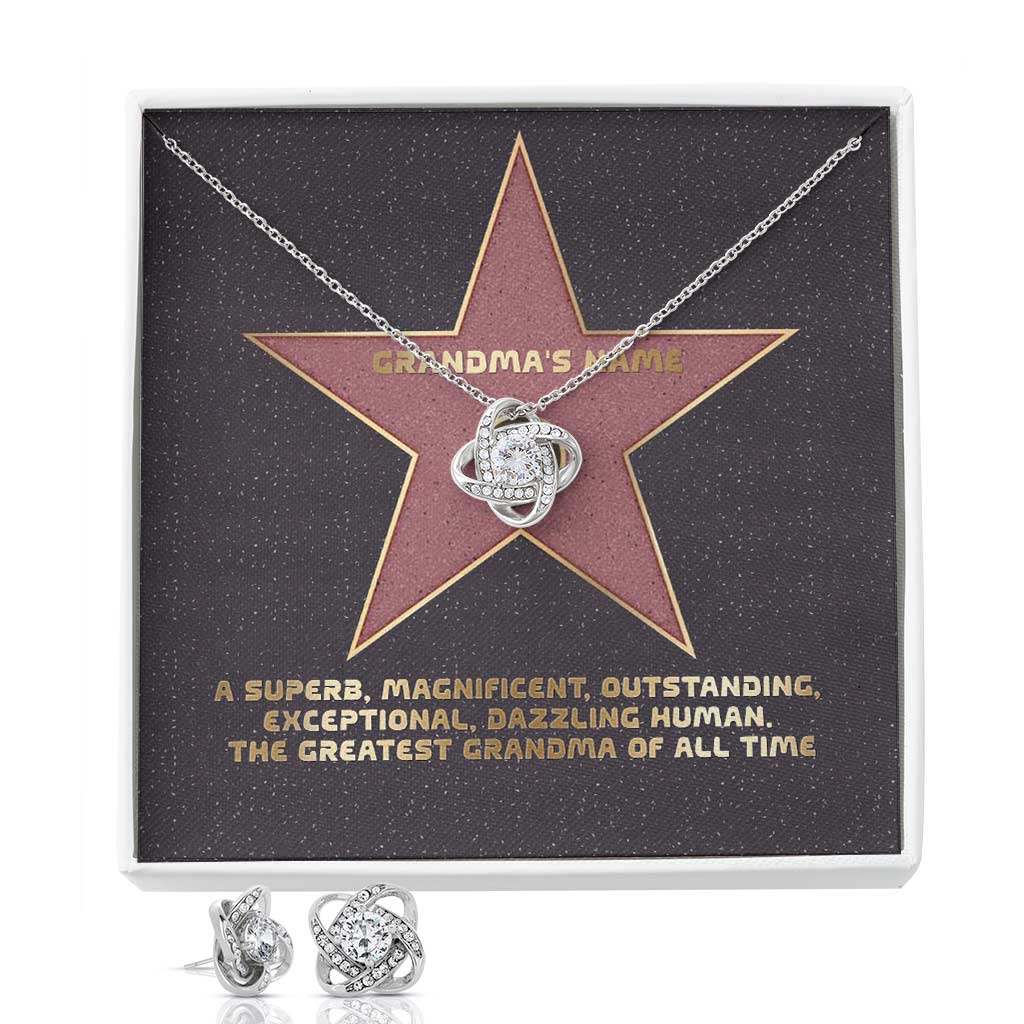 Grandma Walk Of Fame - Personalized Mother's Day Love Knot Necklace