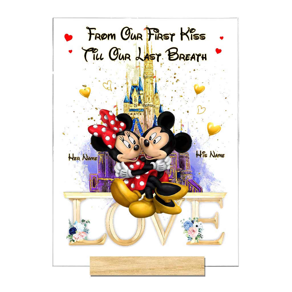 From Our First Kiss Till Our Last Breath - Personalized Mouse Transparent Acrylic Plaque