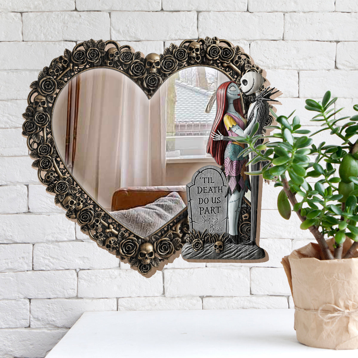 Till Death Do Us Part - Personalized Nightmare Couple Wall Hanging Mirror