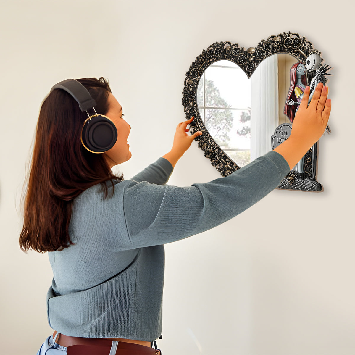 Till Death Do Us Part - Personalized Nightmare Couple Wall Hanging Mirror