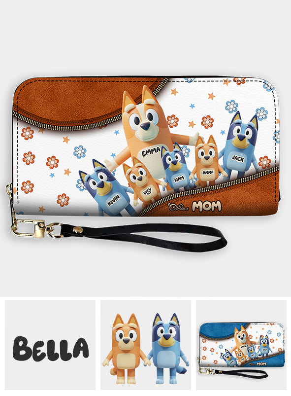 Best Mom Ever - Personalized Mother Leather Long Wallet