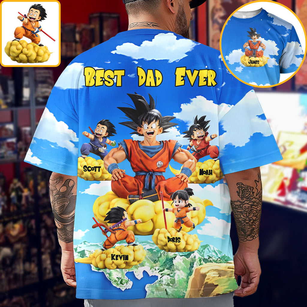 Gift For Father Strong Dad - Personalized Seven Balls All Over Shirt