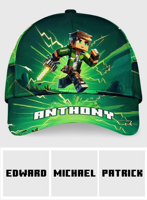 Gift For Block World Loving Kid - Personalized Block World Classic Cap