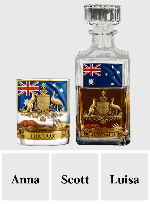 Proud Aussie Spirit - Personalized Expats Whiskey Decanter Set