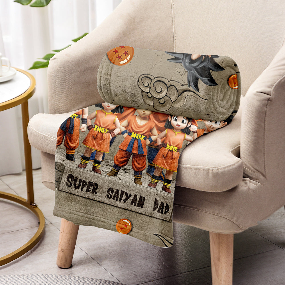Strong Papa - Personalized Seven Balls Blanket