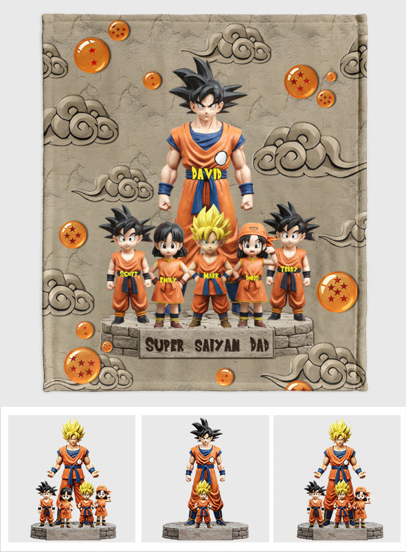 Strong Papa - Personalized Seven Balls Blanket