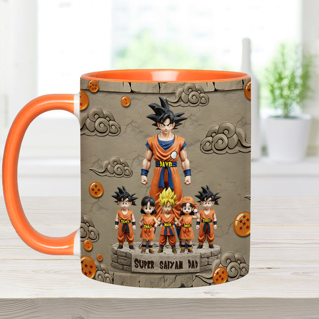 Strong Papa - Personalized Seven Balls Accent Mug