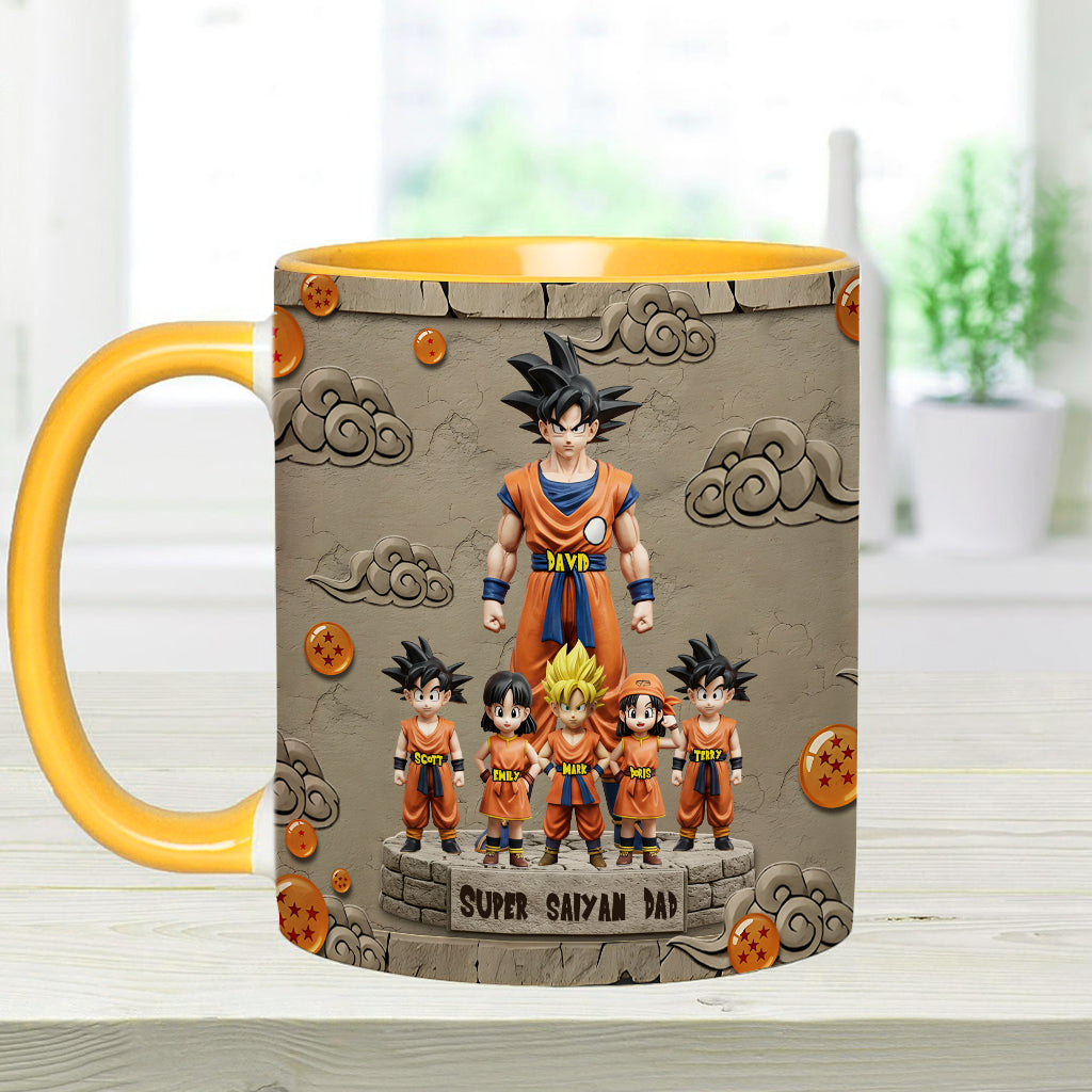 Strong Papa - Personalized Seven Balls Accent Mug