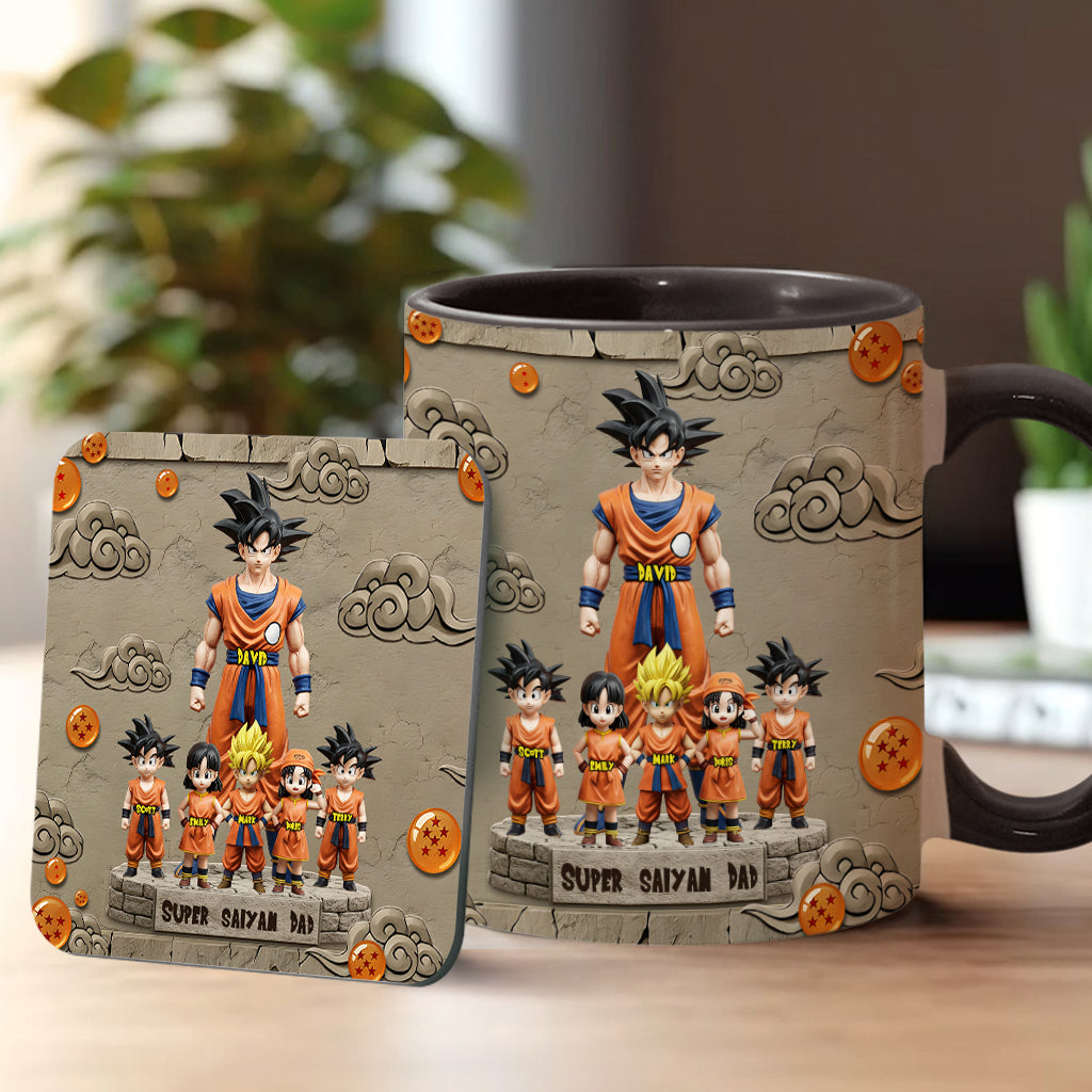 Strong Papa - Personalized Seven Balls Accent Mug