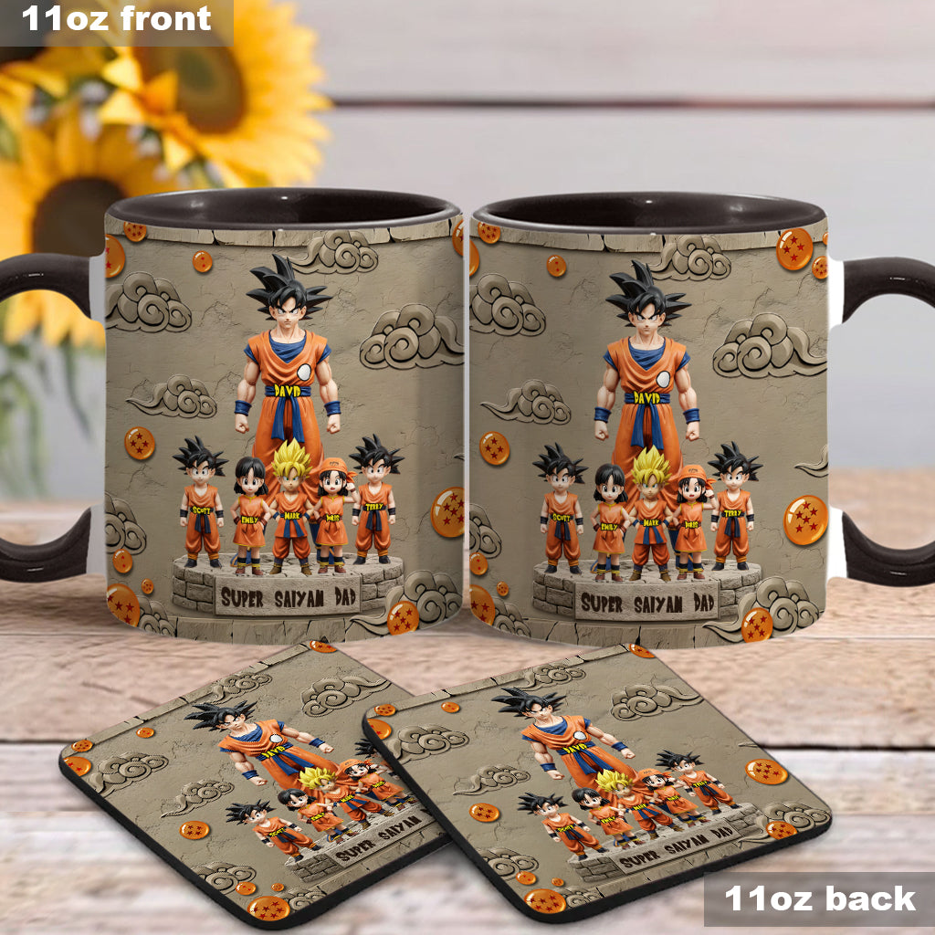 Strong Papa - Personalized Seven Balls Accent Mug