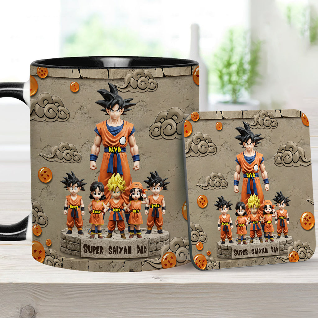 Strong Papa - Personalized Seven Balls Accent Mug