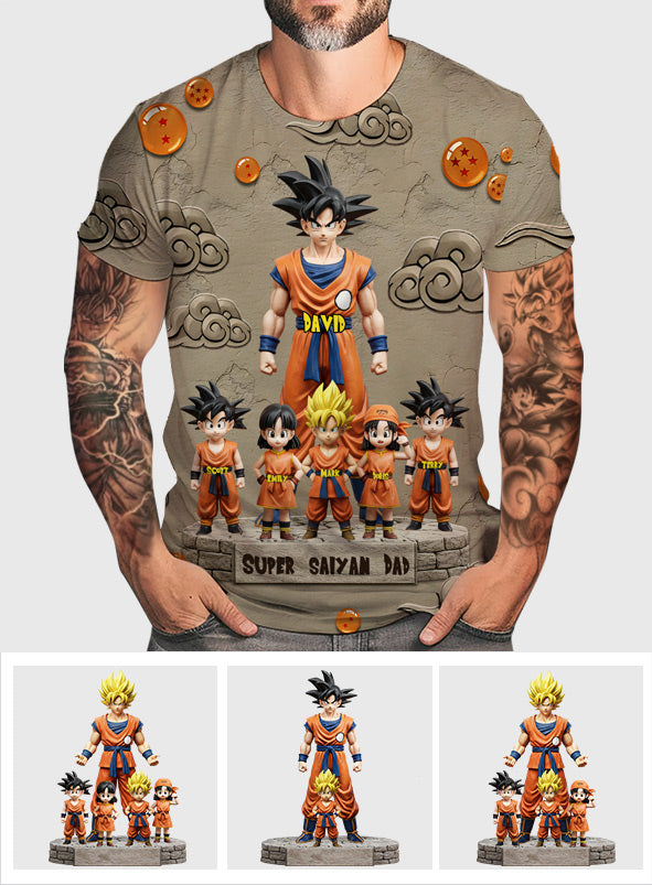 Strong Papa - Personalized Seven Balls All Over Shirt