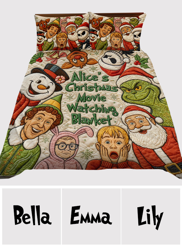Christmas Movie Watching Blanket - Personalized Bedding Set