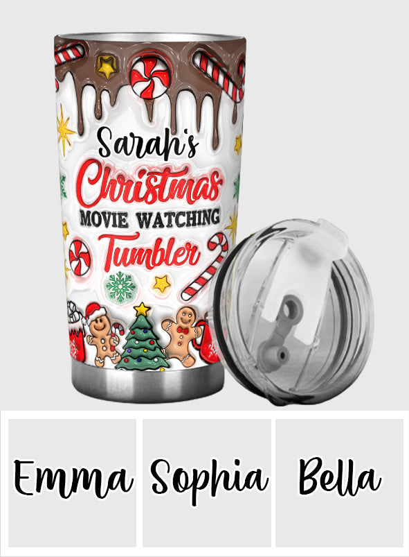 Christmas Movie Watching Tumbler - Personalized Tumbler