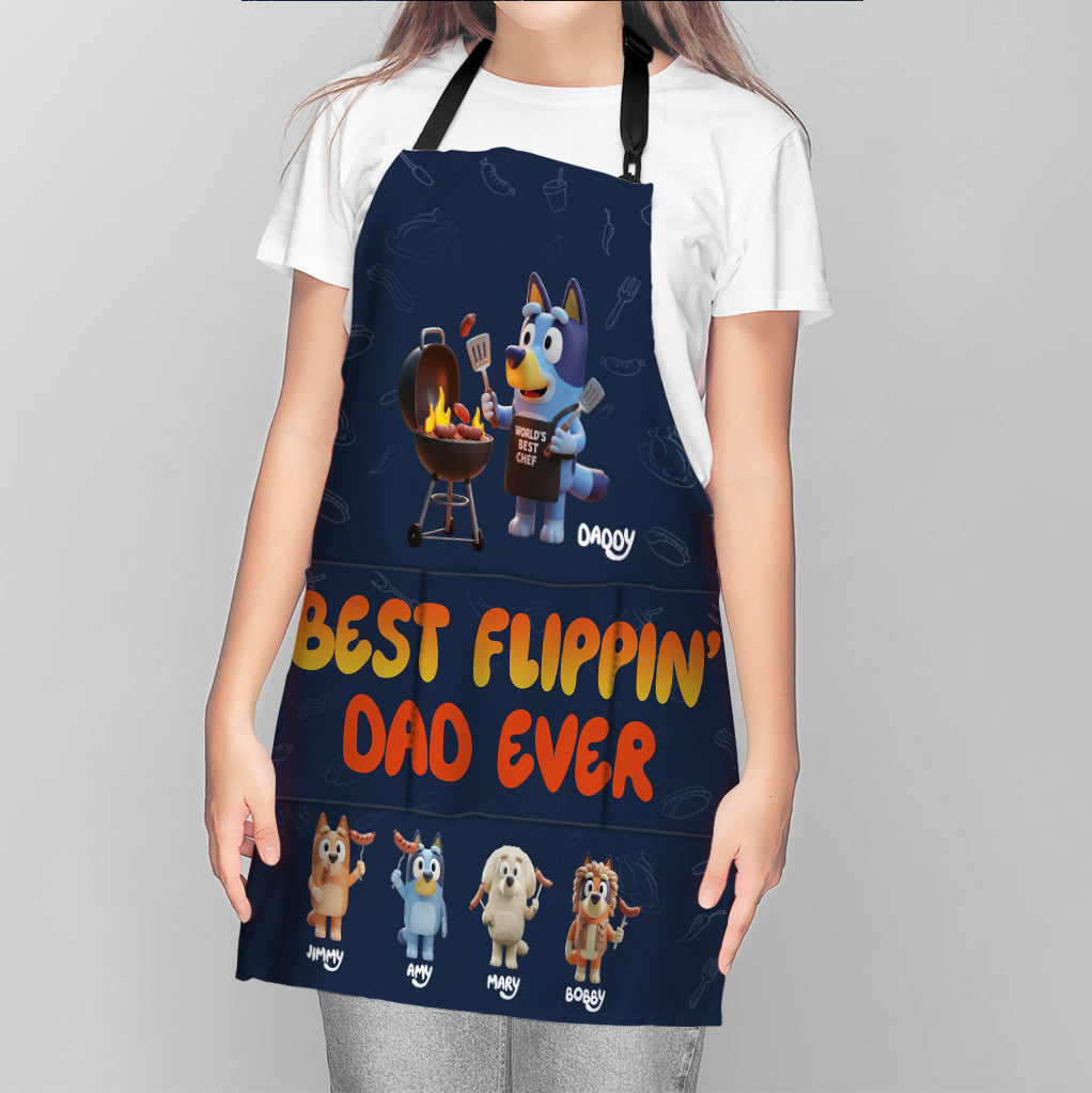 Best Daddy Ever - Personalized Blue Dog Apron