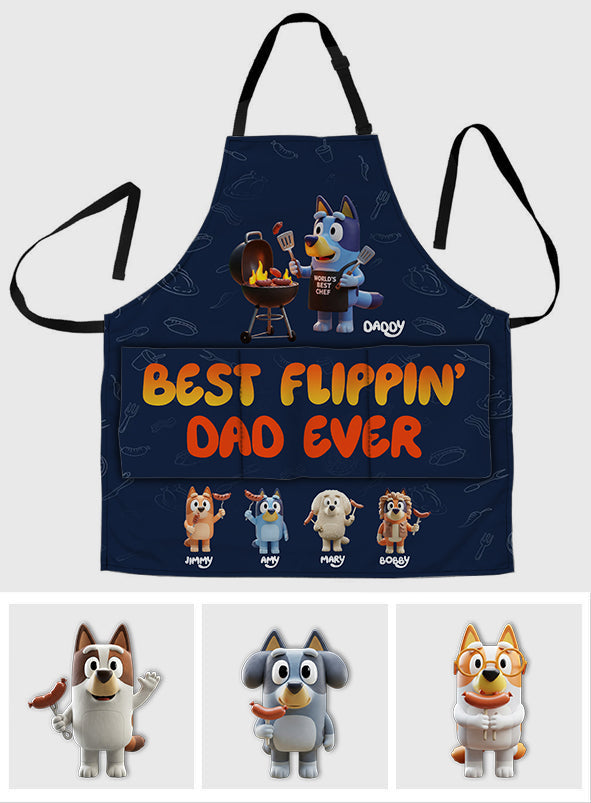 Best Daddy Ever - Personalized Blue Dog Apron