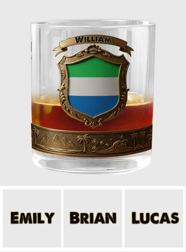 Flag of Sierra Leone - Personalized Expats Whiskey Glass