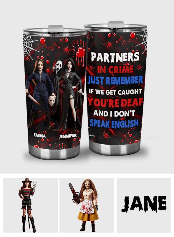 Partners In Crime - Personalized Horror Character Tumbler