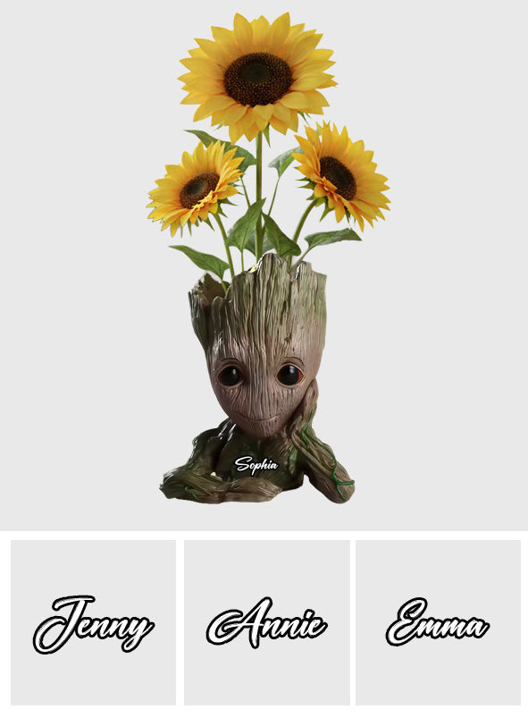 Cute Groot - Personalized Custom Shape Acrylic Flower Vase