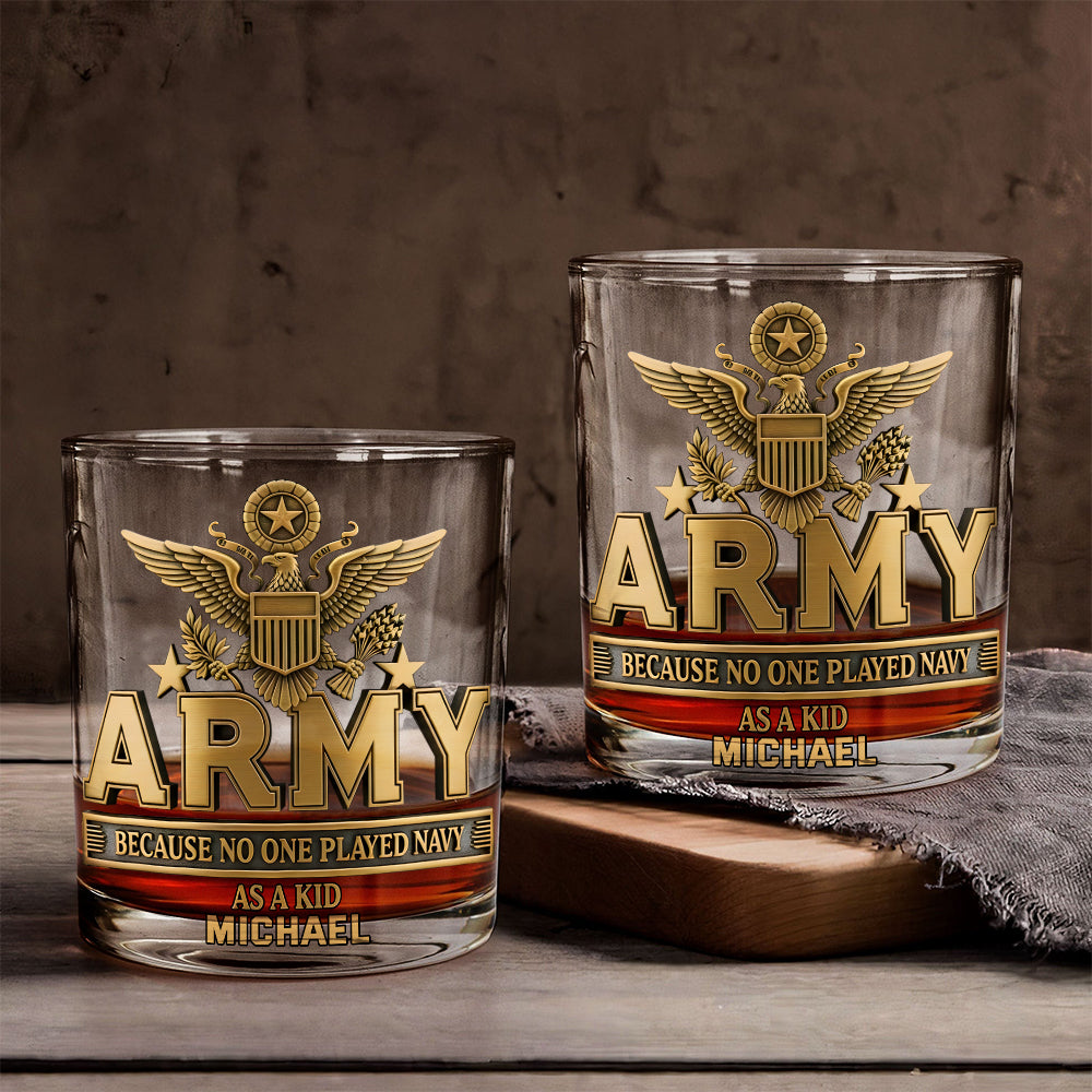 As A Kid - Personalized Veteran Whiskey Glass