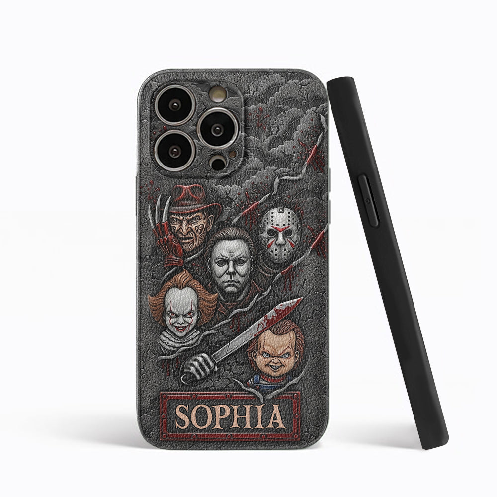 Scary Characters - Personalized Leather Phone Case