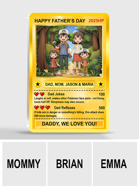 Father's Day Anime Card - Personalized Monster Trainer Custom Shaped Acrylic Plaque