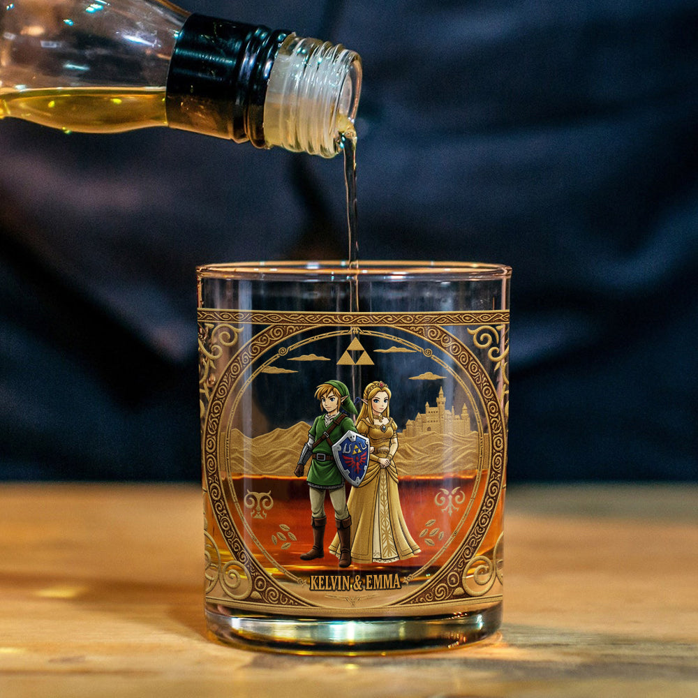The Legend of the Triforce - Personalized The Hero's Legend Whiskey Glass