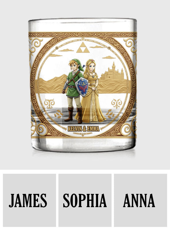 The Legend of the Triforce - Personalized The Hero's Legend Whiskey Glass