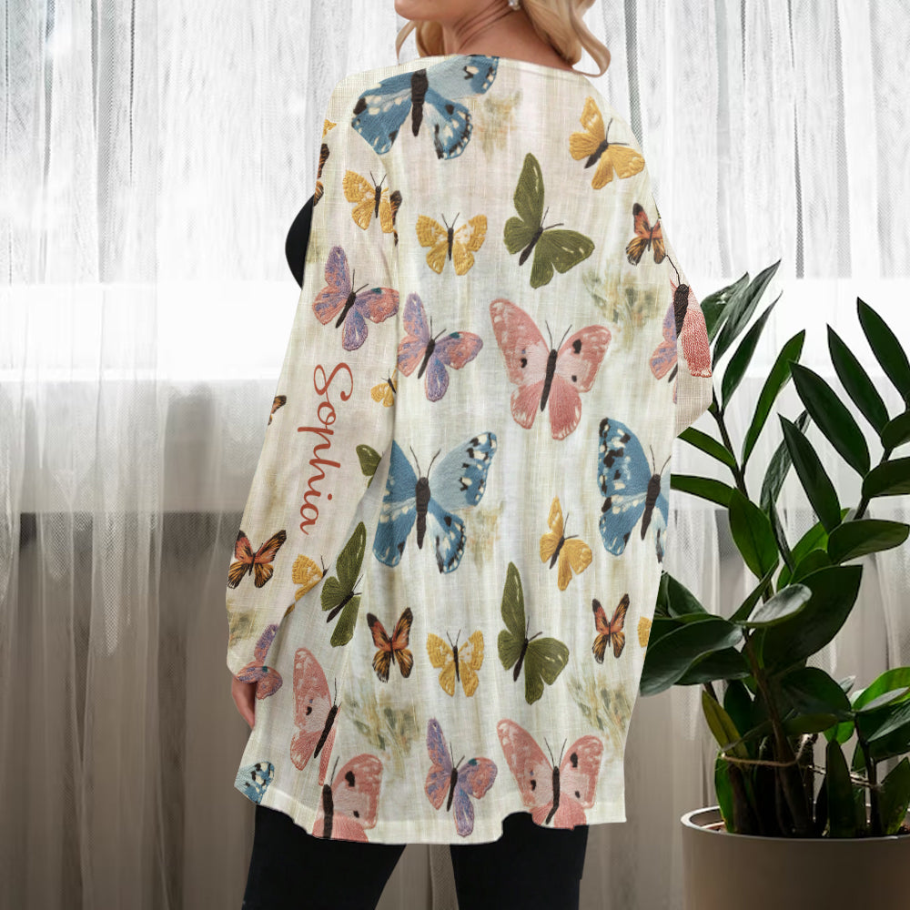 Butterflies Garden - Personalized Butterfly Cardigan