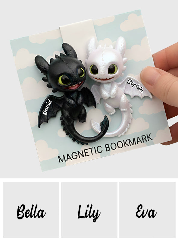 Fantasy Dragons - Personalized Shaped Magnetic Bookmark