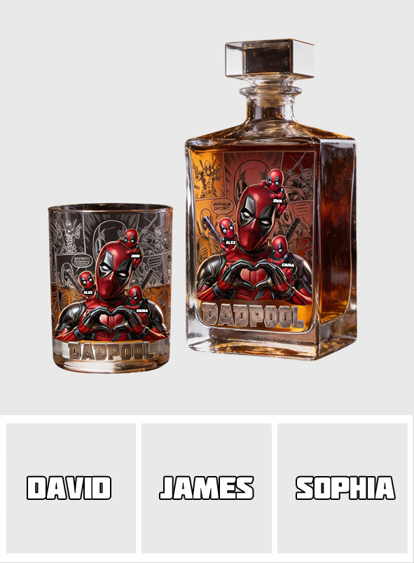 Funny Hero Dad - Personalized The Psychopath Whiskey Decanter Set