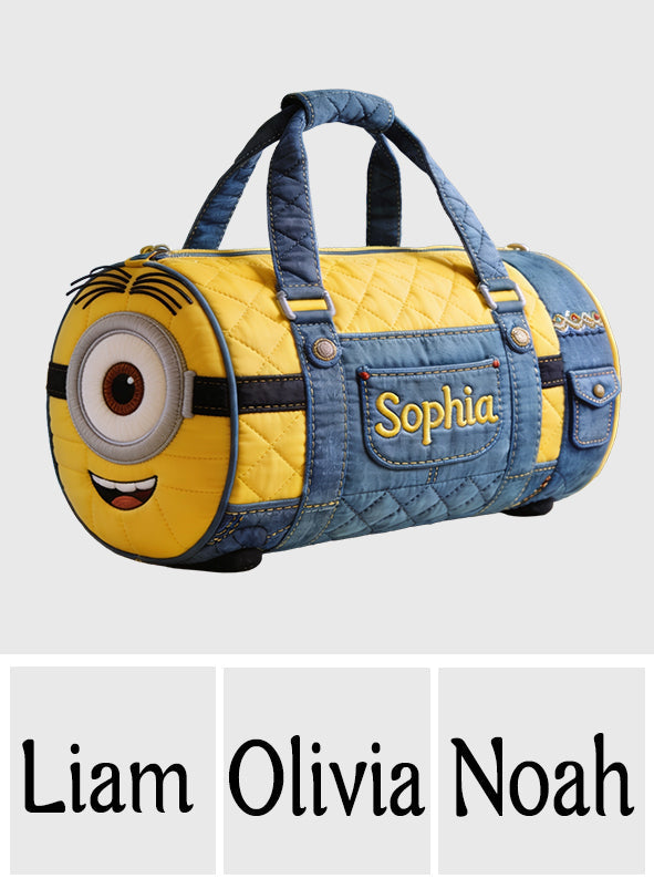 Cute Yellow Monster - Personalized Quilted Duffle Bag