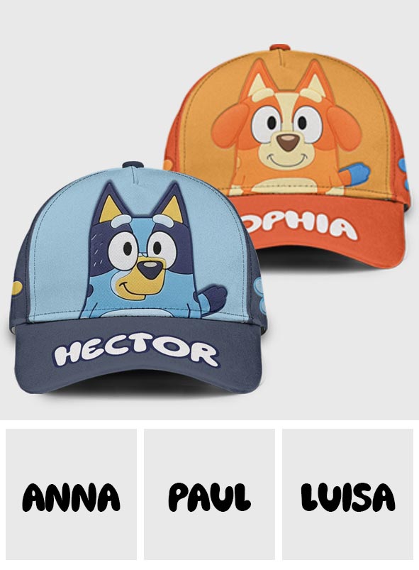 Playful Pup - Personalized Blue Dog Classic Cap