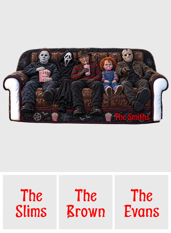 Halloween Time - Personalized Horror Character Quilted Sofa/Couch Cover