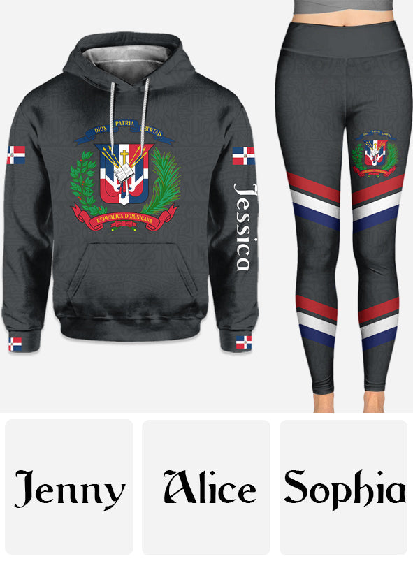 Dominican Republic, Dios, Patria, Libertad - Personalized Expats Hoodie and Leggings