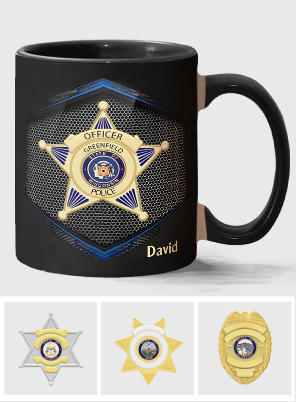 To Serve And Protect - Personalized Police Officer Accent Mug