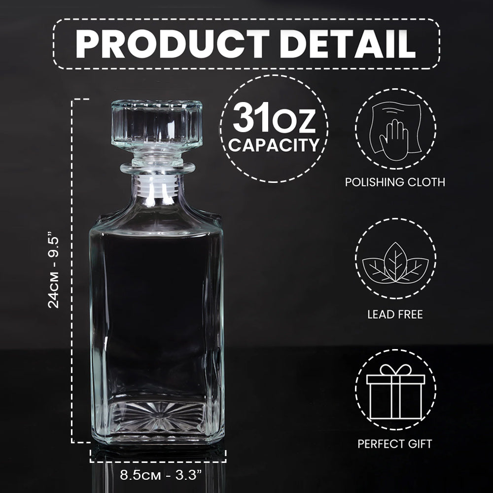 50th Anniversary Scary Shark - Personalized Whiskey Decanter Set