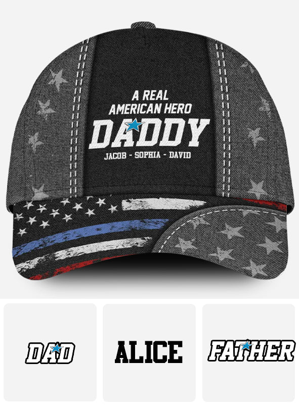 American Hero Dad - Personalized Father Classic Cap