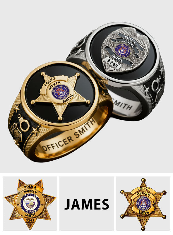 Serve & Protect - Personalized Police Officer Signet Ring