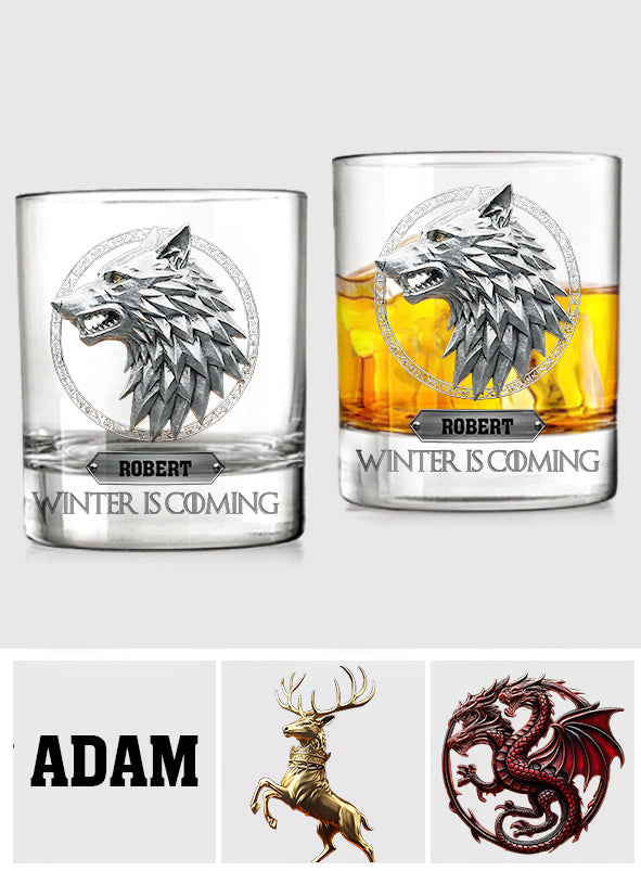 The Great Nine Houses - Personalized Thrones Game Whiskey Glass
