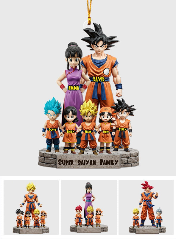 Super Saiya Family - Personalized Seven Balls Custom Shaped Ornament