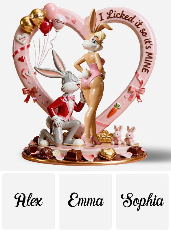 I Licked It So It’s Mine Bunny - Personalized Funny cartoon Custom Shaped Acrylic Plaque