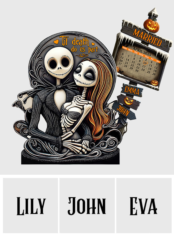Til Death Do Us Part - Personalized Nightmare Custom Shaped Wood Plaque
