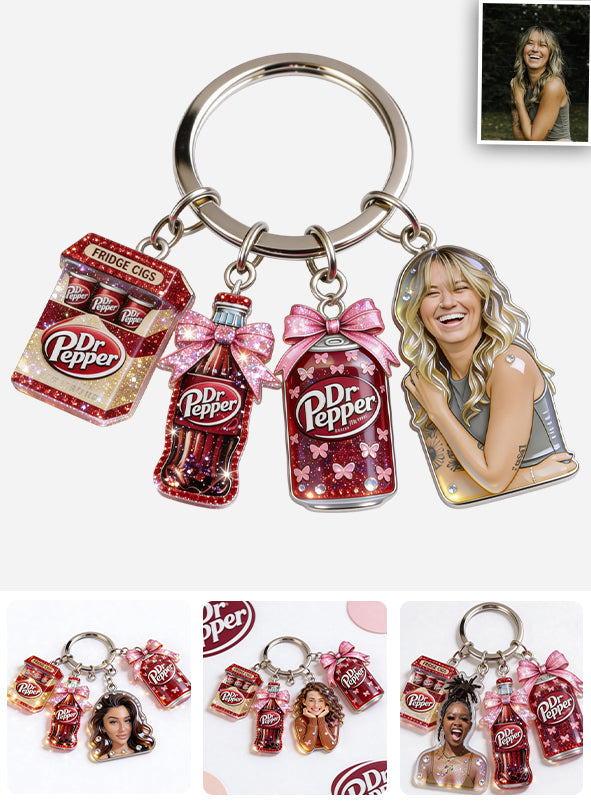 Coquette Dr Pepper Soda Lover - Personalized Texas Drink Premium Keychain With Charms