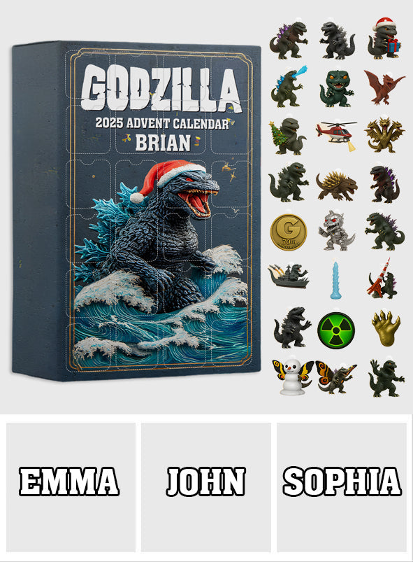 24 Days Of Kaiju - Personalized Giant Monster Advent Calendar With Ornaments